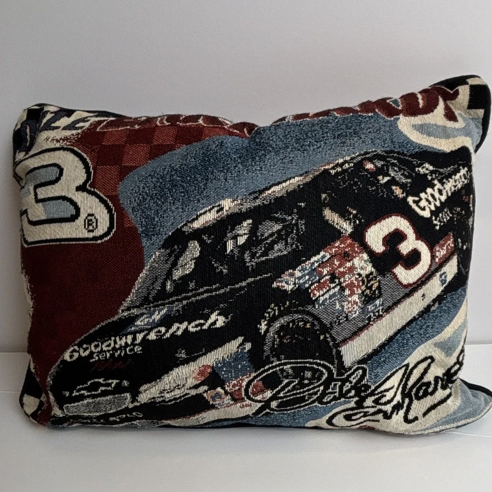 Vintage Dale Earnhardt NASCAR Racing collectible tapestry  Throw Pillow 16x12